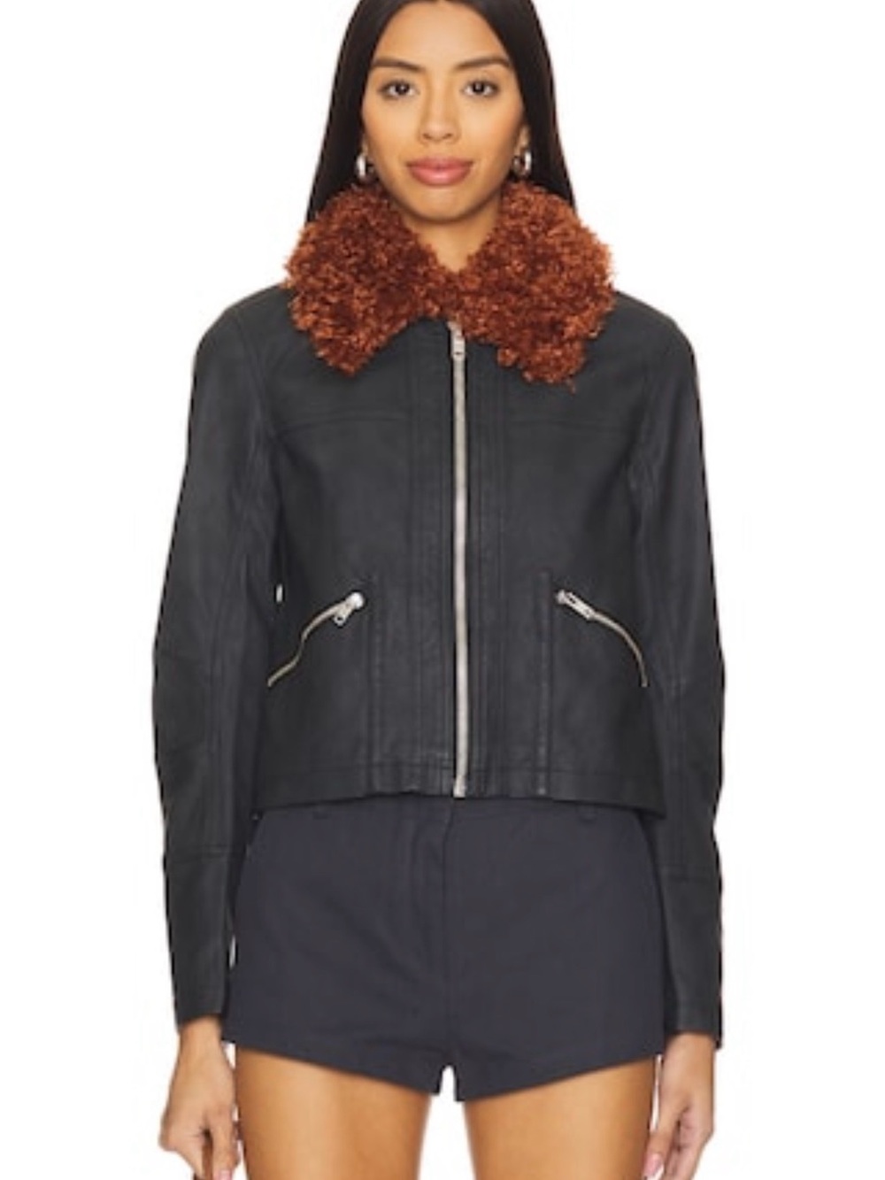 NWOT Free People Jayce Vegan Faux Leather Jacket S